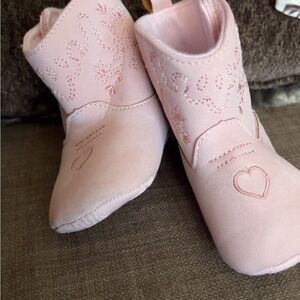 Pink Embroidered Kids Boots
